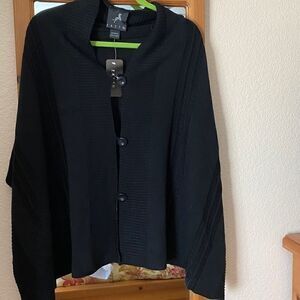 𝅺NWT ZAZOU Un-Sweater/ Button Wrap Scarf Cable Kn…
